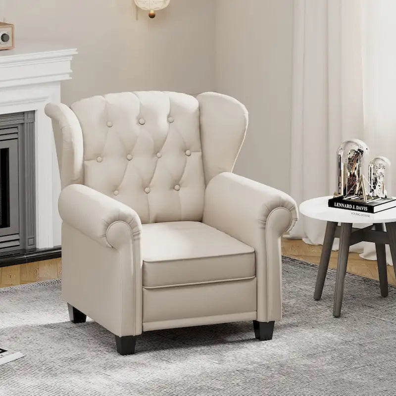 Fauteuil inclinable moderne capitonné à dossier poussoir