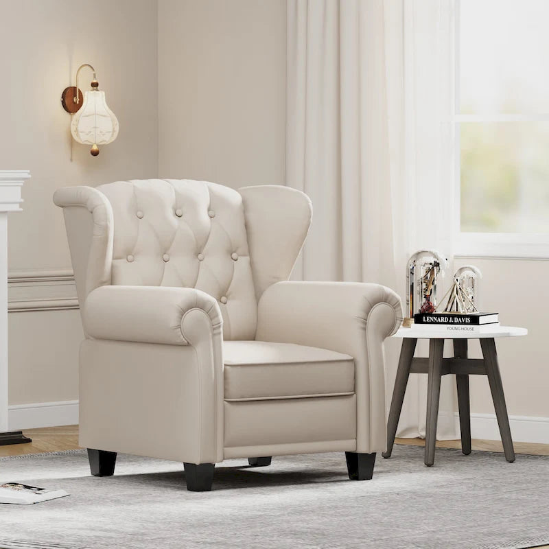 Fauteuil inclinable moderne capitonné à dossier poussoir