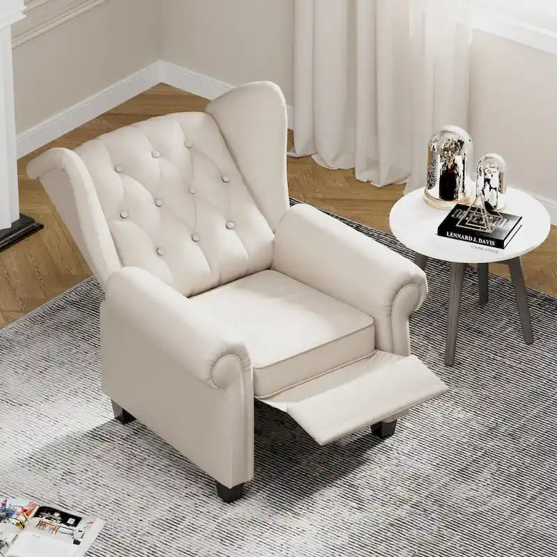 Fauteuil inclinable moderne capitonné à dossier poussoir