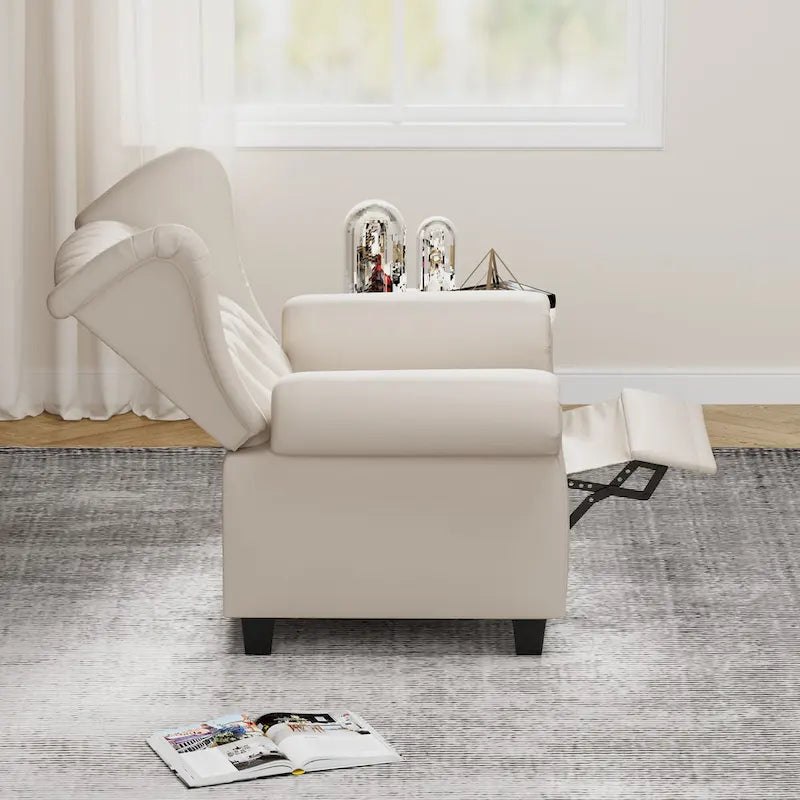 Fauteuil inclinable moderne capitonné à dossier poussoir