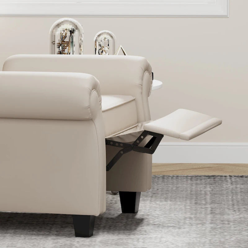 Fauteuil inclinable moderne capitonné à dossier poussoir