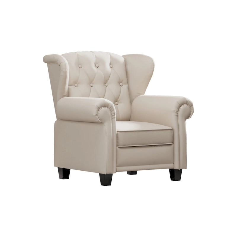 Fauteuil inclinable moderne capitonné à dossier poussoir