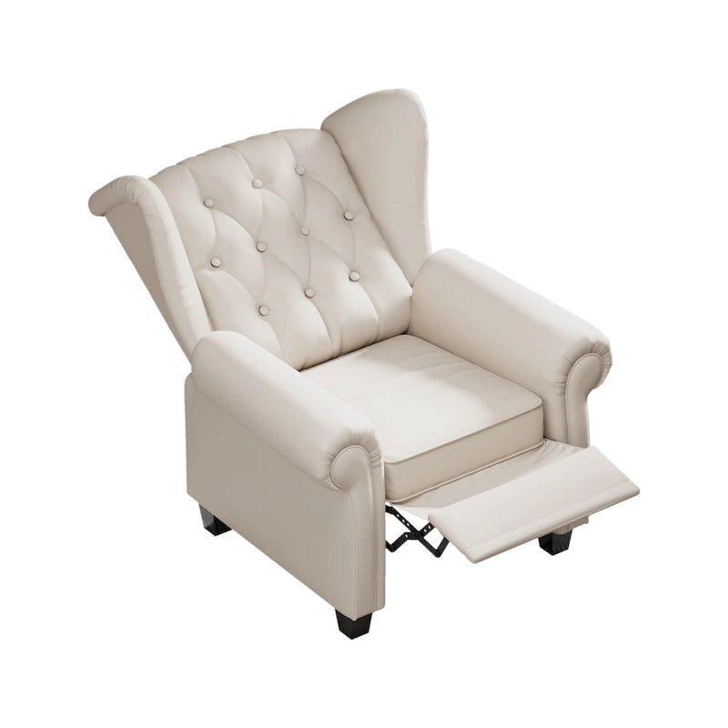 Fauteuil inclinable moderne capitonné à dossier poussoir