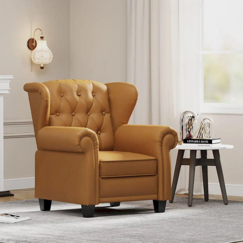 Fauteuil inclinable moderne capitonné à dossier poussoir