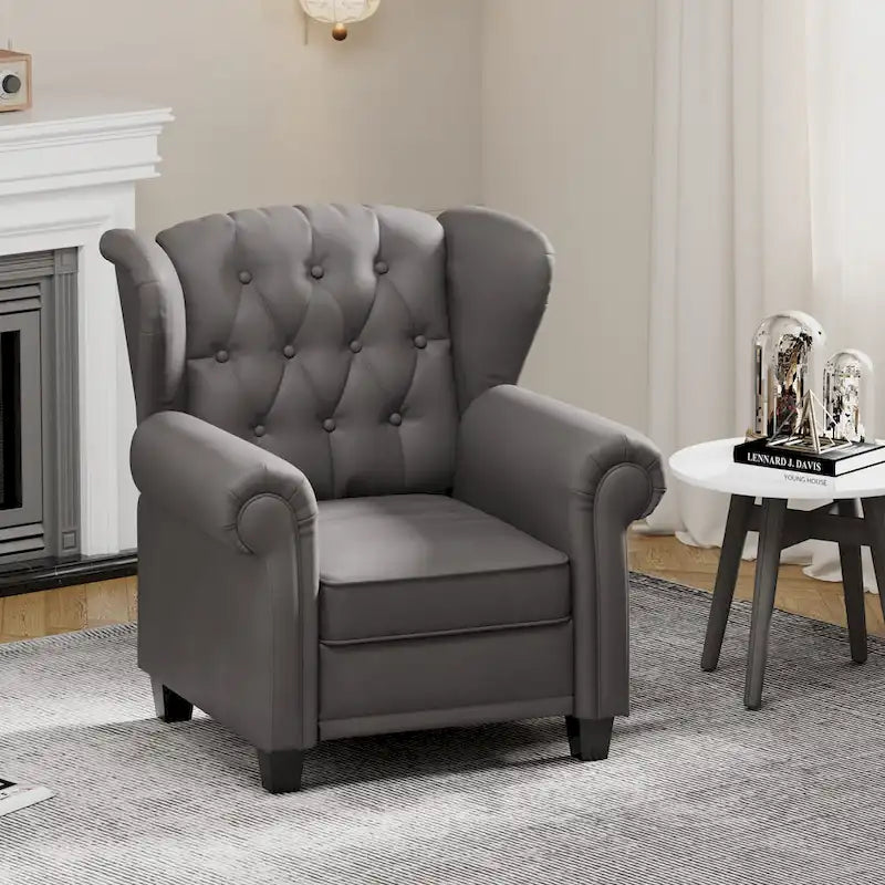 Fauteuil inclinable moderne capitonné à dossier poussoir