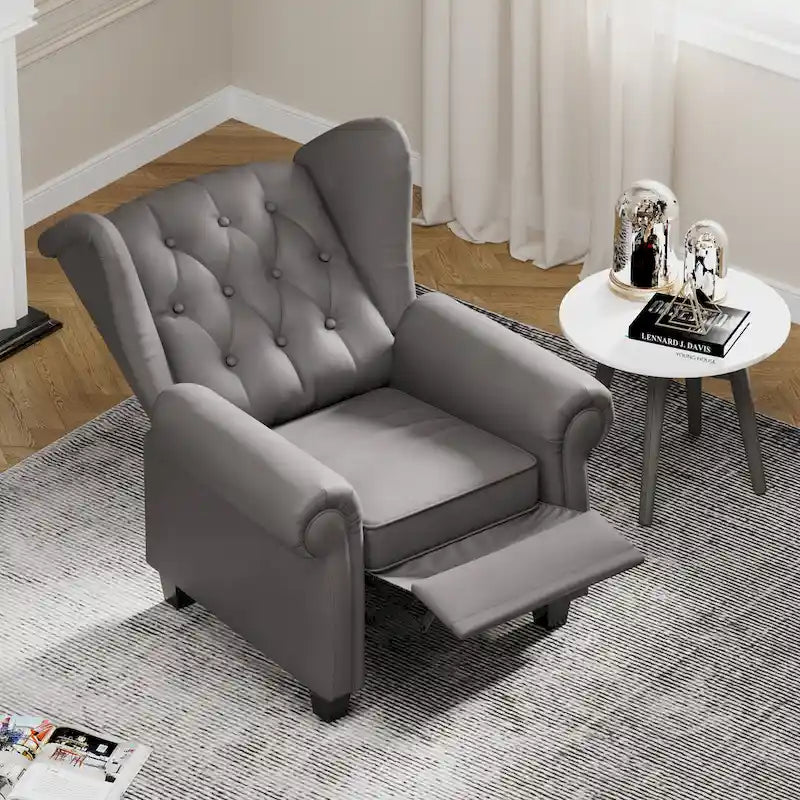 Fauteuil inclinable moderne capitonné à dossier poussoir