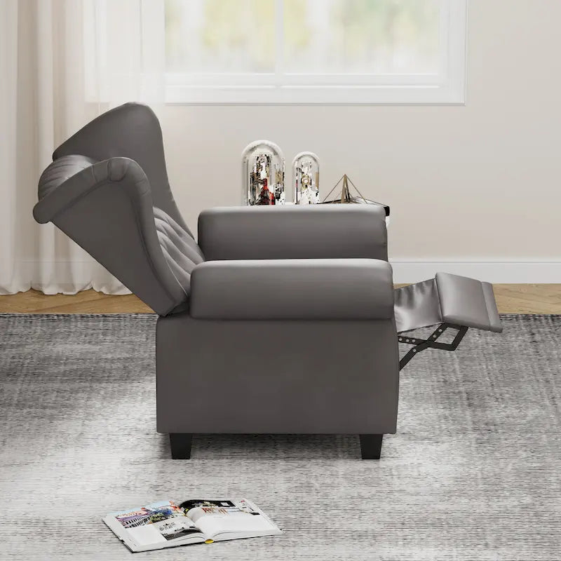 Fauteuil inclinable moderne capitonné à dossier poussoir