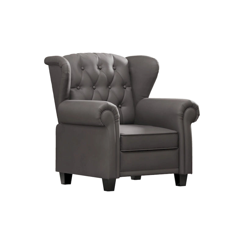 Fauteuil inclinable moderne capitonné à dossier poussoir