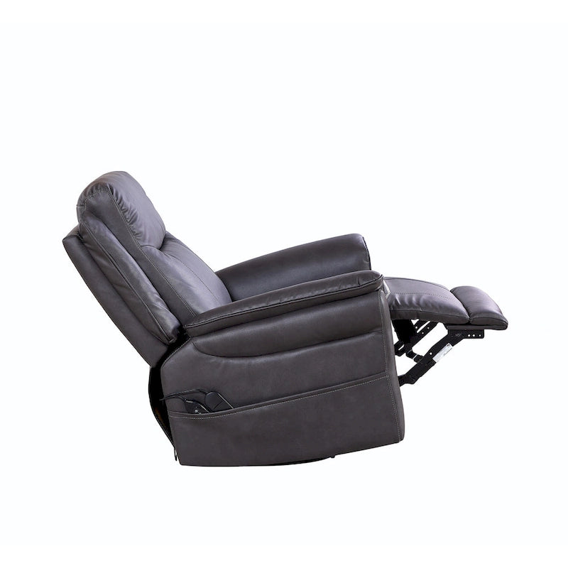 Christopher Knight Home - Fauteuil inclinable pivotant et basculant Harrison Soft Power avec chauffage et massage, accoudoirs rembourrés, pour les espaces de vie