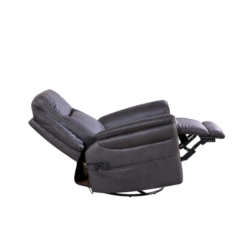 Christopher Knight Home - Fauteuil inclinable pivotant et basculant Harrison Soft Power avec chauffage et massage, accoudoirs rembourrés, pour les espaces de vie