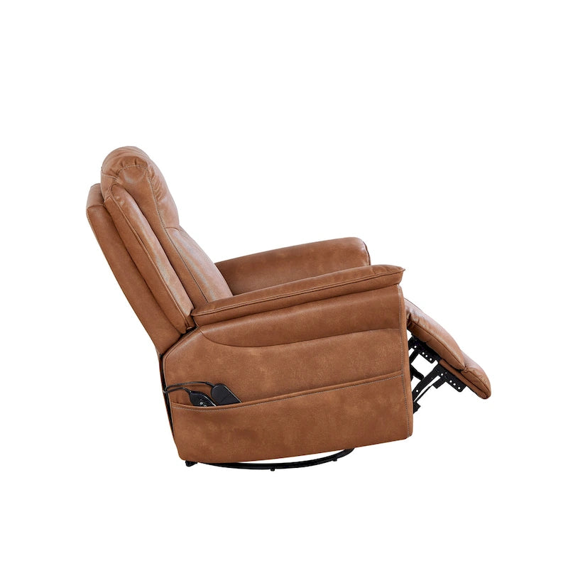 Christopher Knight Home - Fauteuil inclinable pivotant et basculant Harrison Soft Power avec chauffage et massage, accoudoirs rembourrés, pour les espaces de vie