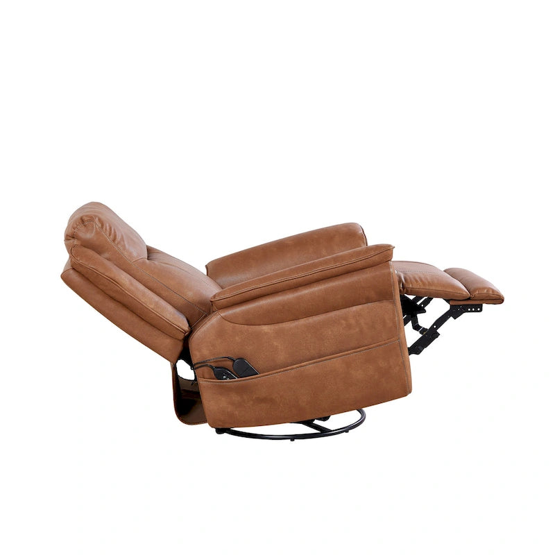 Christopher Knight Home - Fauteuil inclinable pivotant et basculant Harrison Soft Power avec chauffage et massage, accoudoirs rembourrés, pour les espaces de vie