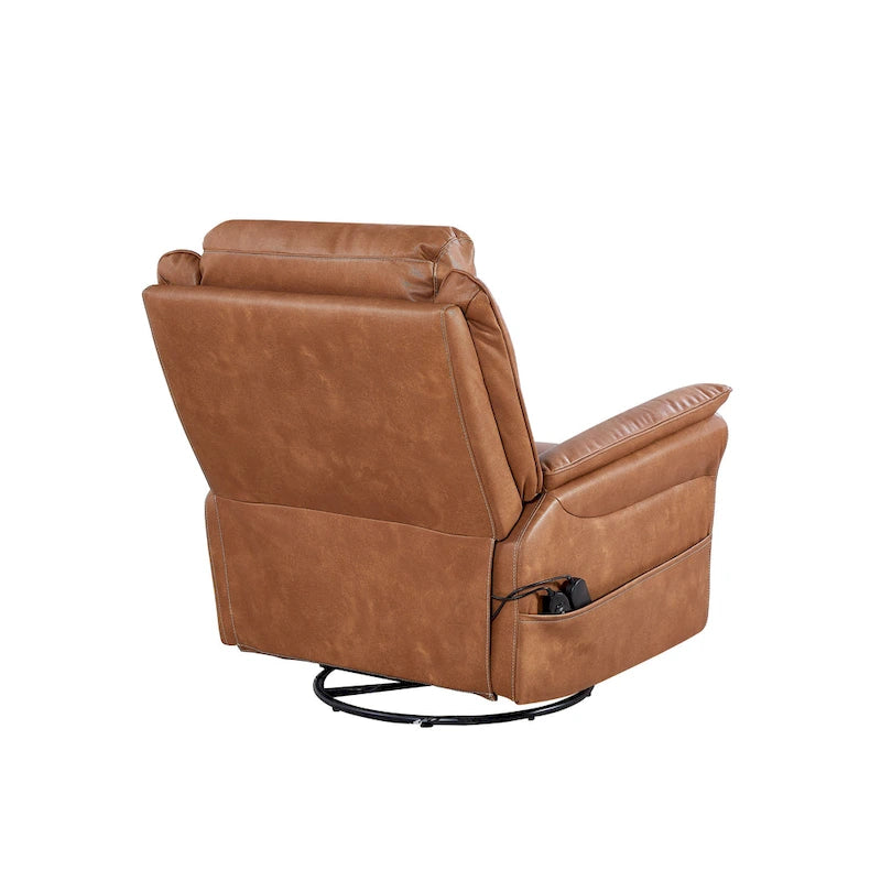 Christopher Knight Home - Fauteuil inclinable pivotant et basculant Harrison Soft Power avec chauffage et massage, accoudoirs rembourrés, pour les espaces de vie
