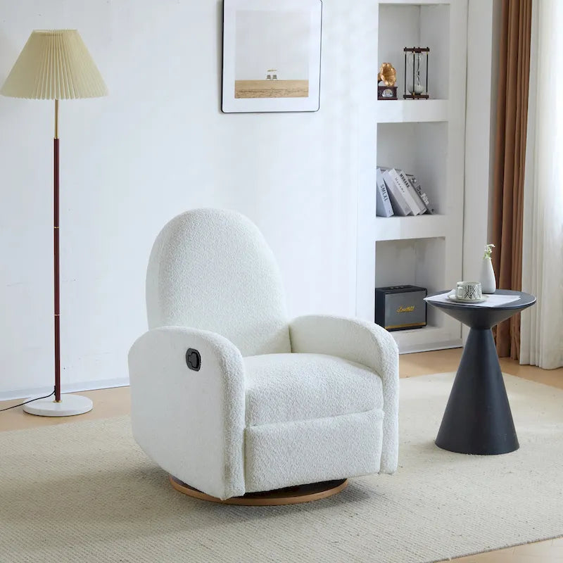 Fauteuil inclinable en bouclette Christopher Knight Home 360 pivotant et planeur