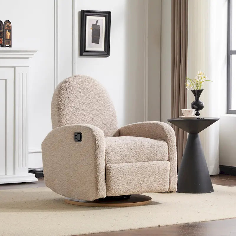 Fauteuil inclinable en bouclette Christopher Knight Home 360 pivotant et planeur