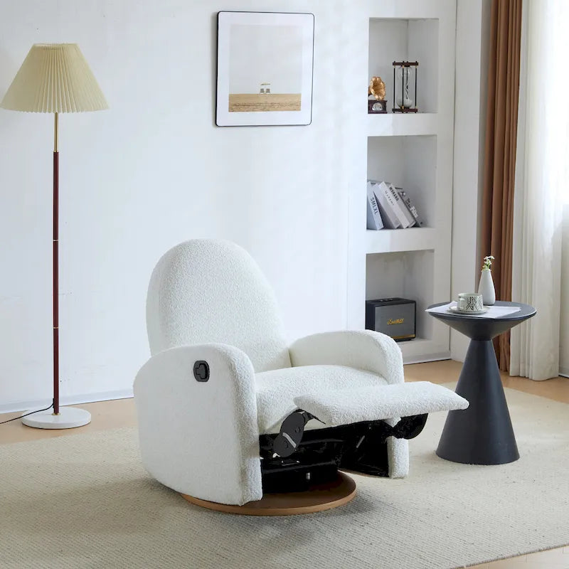 Fauteuil inclinable en bouclette Christopher Knight Home 360 pivotant et planeur
