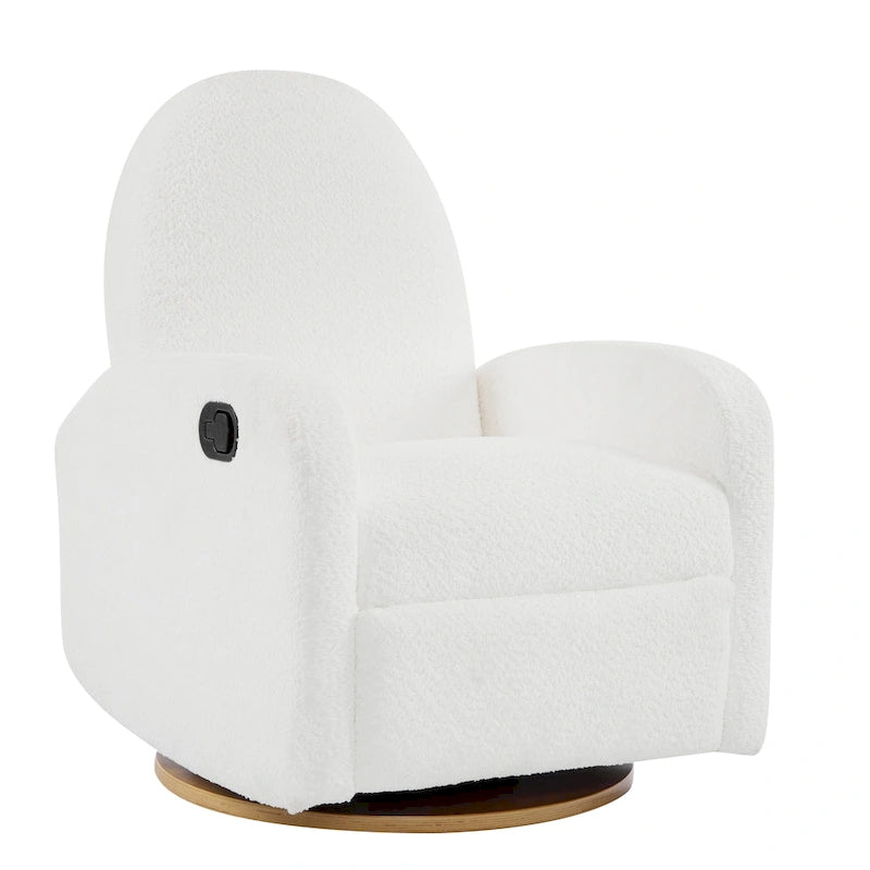 Fauteuil inclinable en bouclette Christopher Knight Home 360 pivotant et planeur