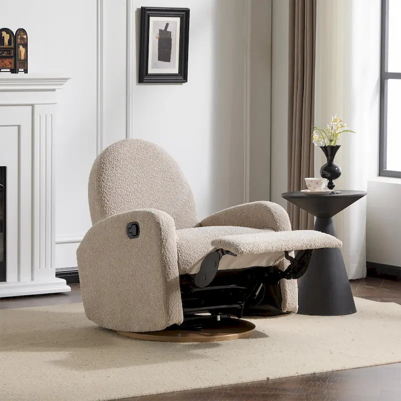 Fauteuil inclinable en bouclette Christopher Knight Home 360 pivotant et planeur