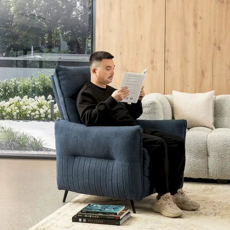 Glitzhome Fauteuil inclinable 41H en tissu avec dossier segmenté ergonomique