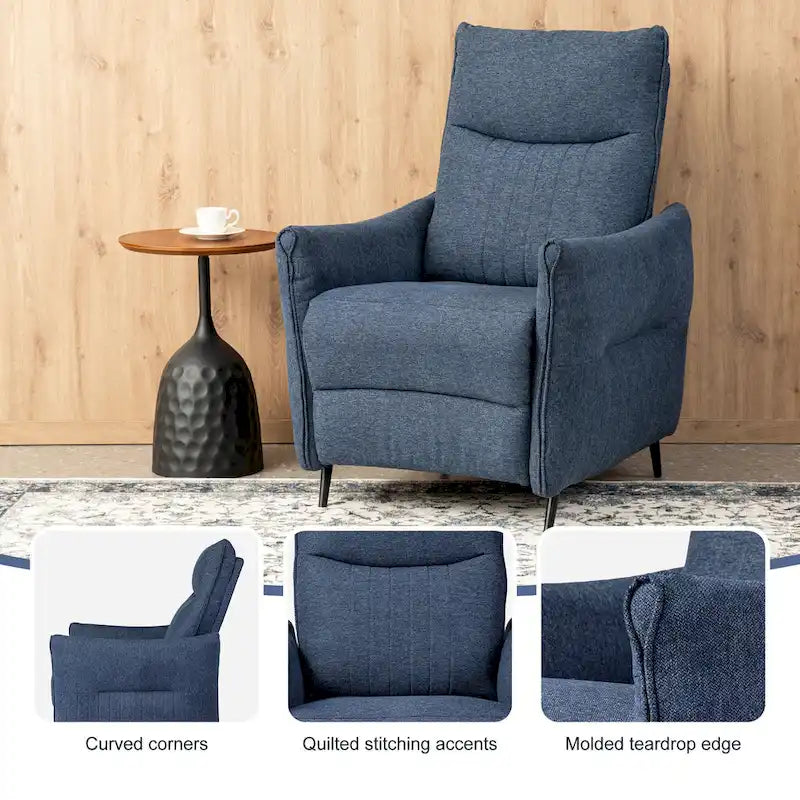 Glitzhome Fauteuil inclinable 41H en tissu avec dossier segmenté ergonomique
