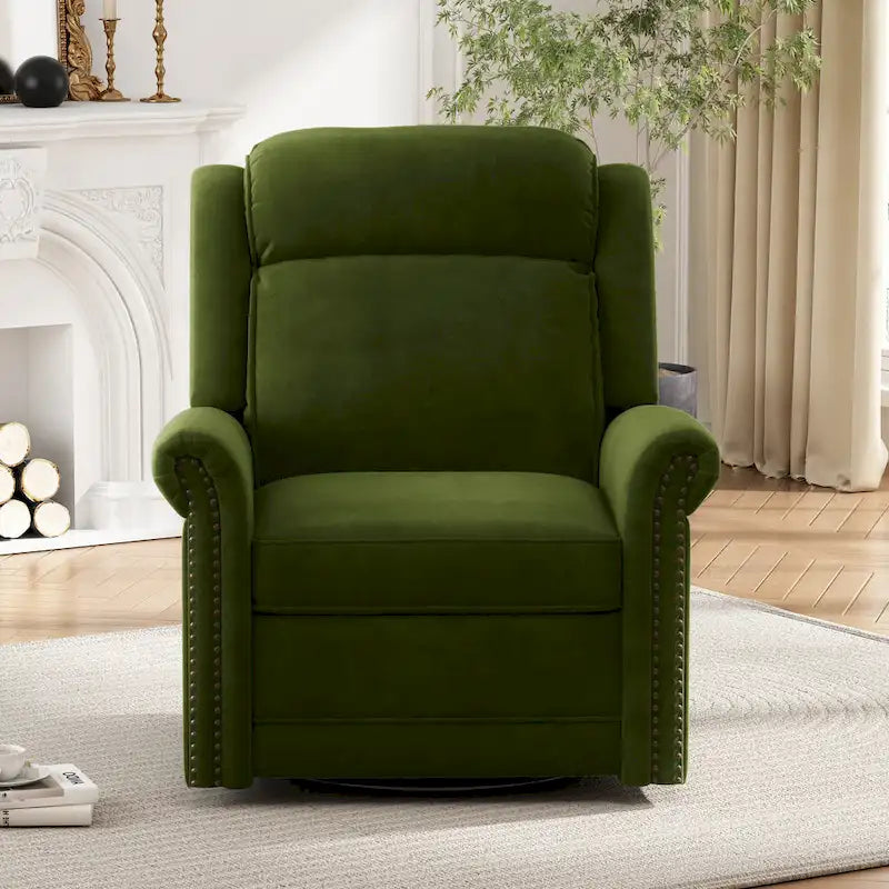 Fauteuil inclinable pivotant moderne en velours Marloo par Christopher Knight Home