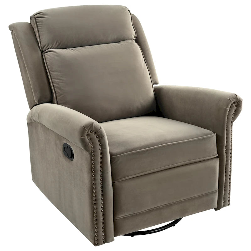 Fauteuil inclinable pivotant moderne en velours Marloo par Christopher Knight Home