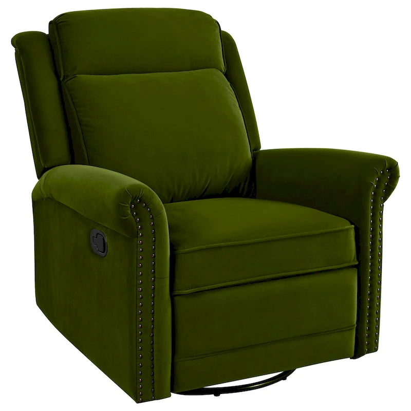 Fauteuil inclinable pivotant moderne en velours Marloo par Christopher Knight Home