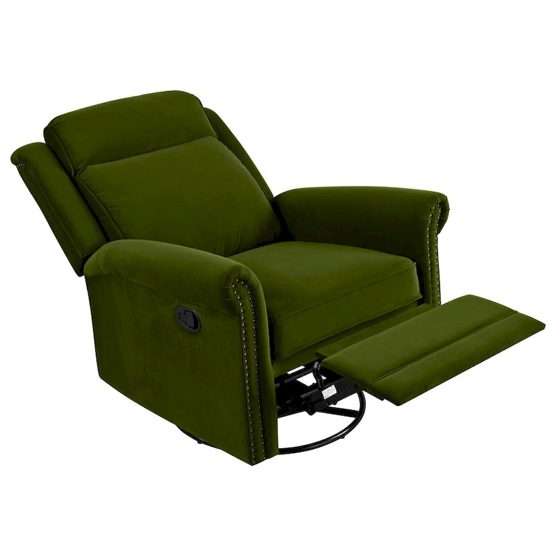 Fauteuil inclinable pivotant moderne en velours Marloo par Christopher Knight Home