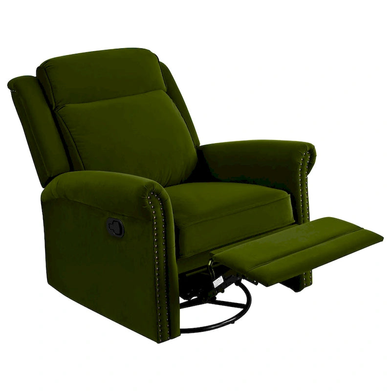 Fauteuil inclinable pivotant moderne en velours Marloo par Christopher Knight Home