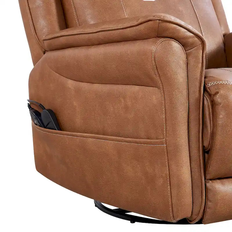 GDFStudio - Fauteuil inclinable pivotant et basculant électrique Harrison avec chauffage et massage, accoudoirs coussinés, pour salons