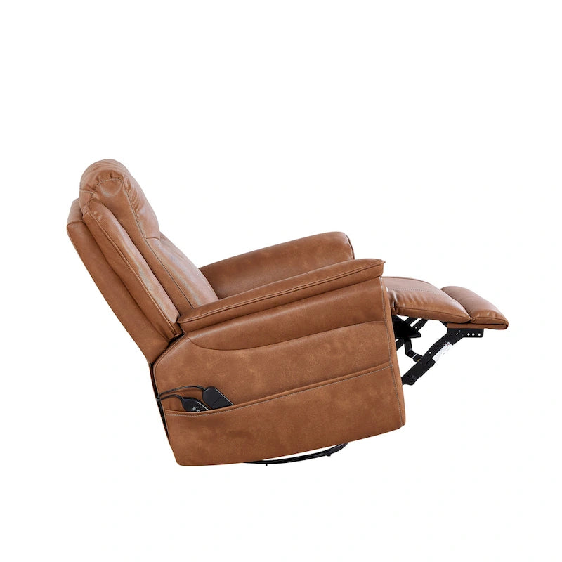 GDFStudio - Fauteuil inclinable pivotant et basculant électrique Harrison avec chauffage et massage, accoudoirs coussinés, pour salons