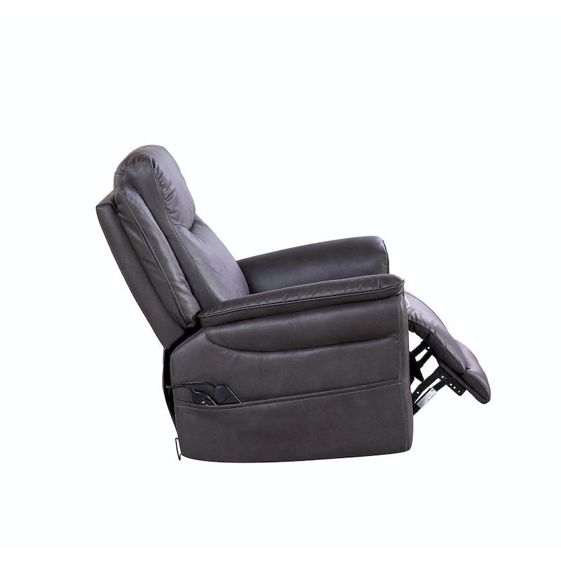 GDFStudio - Fauteuil inclinable pivotant et basculant électrique Harrison avec chauffage et massage, accoudoirs coussinés, pour salons