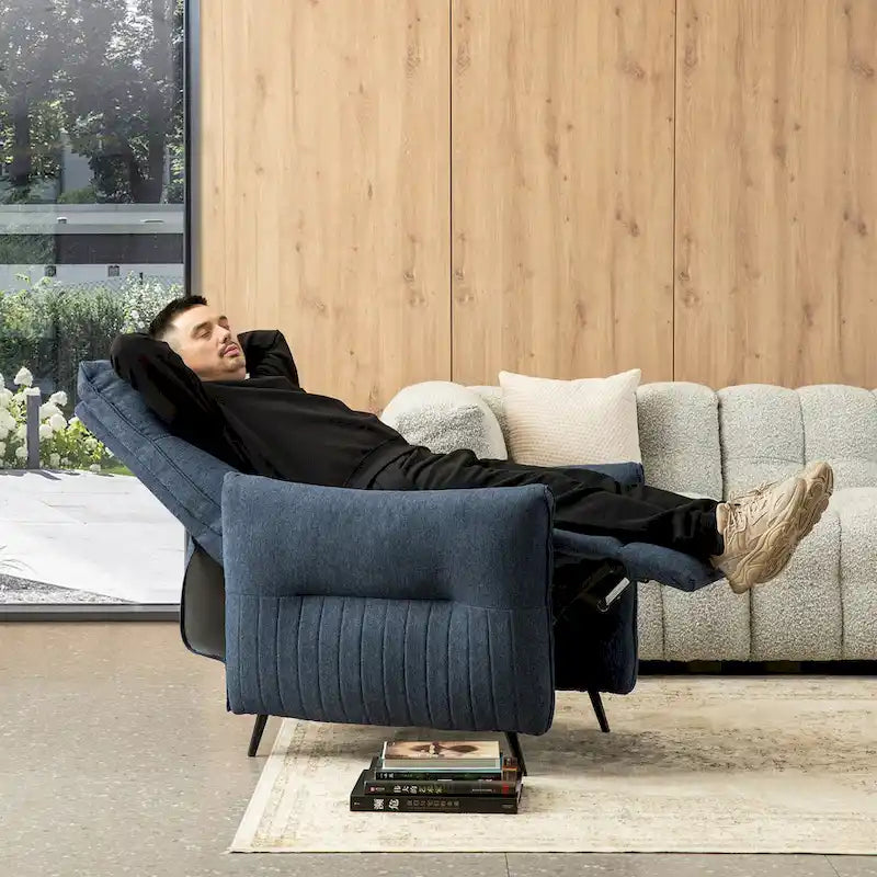 Glitzhome Lot de 2 fauteuils inclinables 41H en tissu avec dossier ergonomique segmenté