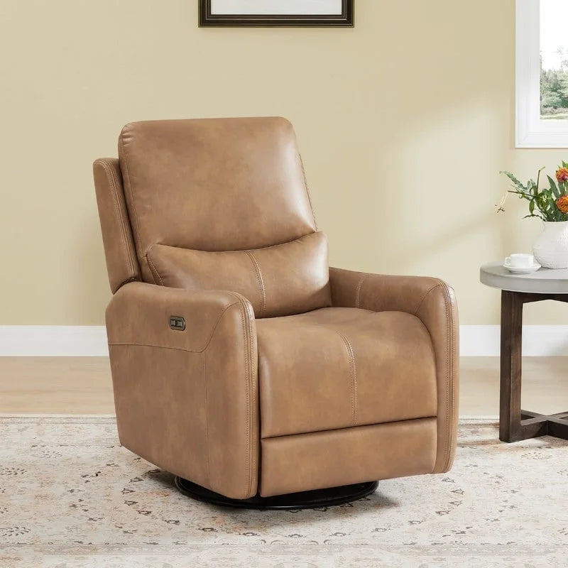 Fauteuil inclinable planeur pivotant électrique Adalyn avec oreiller lombaire