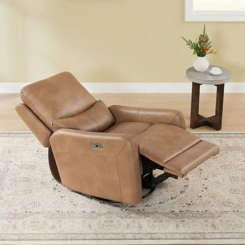 Fauteuil inclinable planeur pivotant électrique Adalyn avec oreiller lombaire