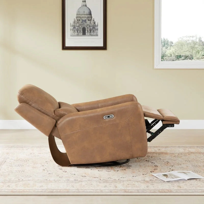 Fauteuil inclinable planeur pivotant électrique Adalyn avec oreiller lombaire