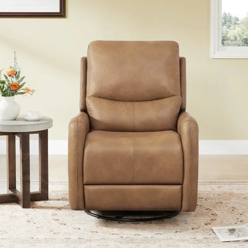 Fauteuil inclinable planeur pivotant électrique Adalyn avec oreiller lombaire