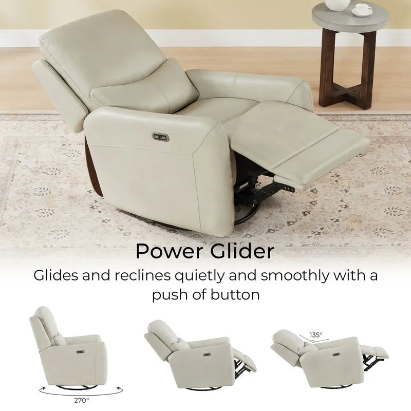 Fauteuil inclinable planeur pivotant électrique Adalyn avec oreiller lombaire