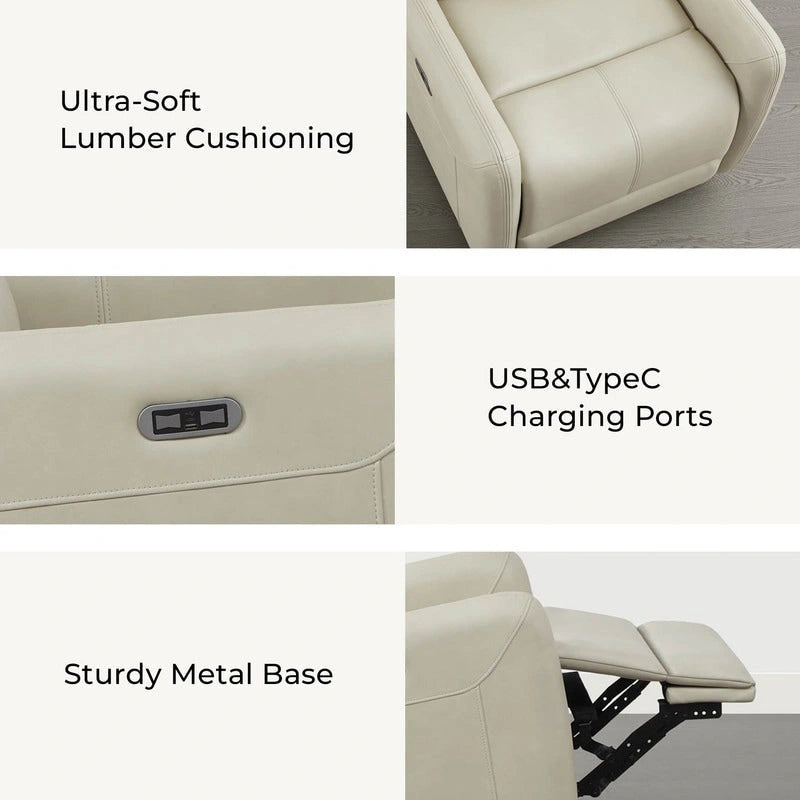 Fauteuil inclinable planeur pivotant électrique Adalyn avec oreiller lombaire