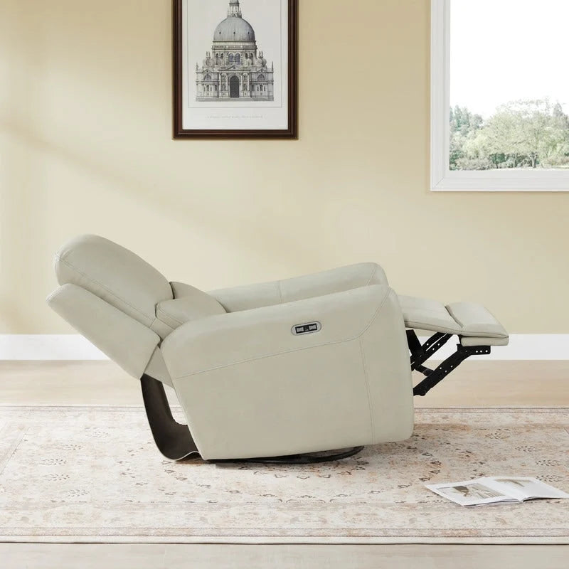 Fauteuil inclinable planeur pivotant électrique Adalyn avec oreiller lombaire