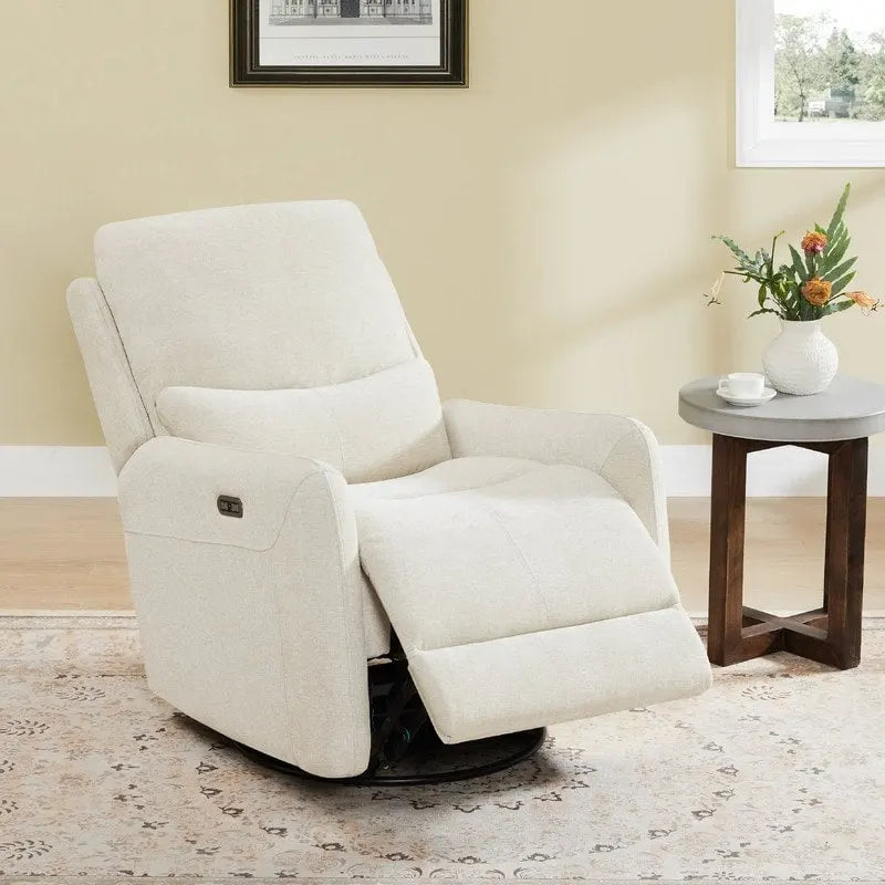 Fauteuil inclinable planeur pivotant électrique Adalyn avec oreiller lombaire