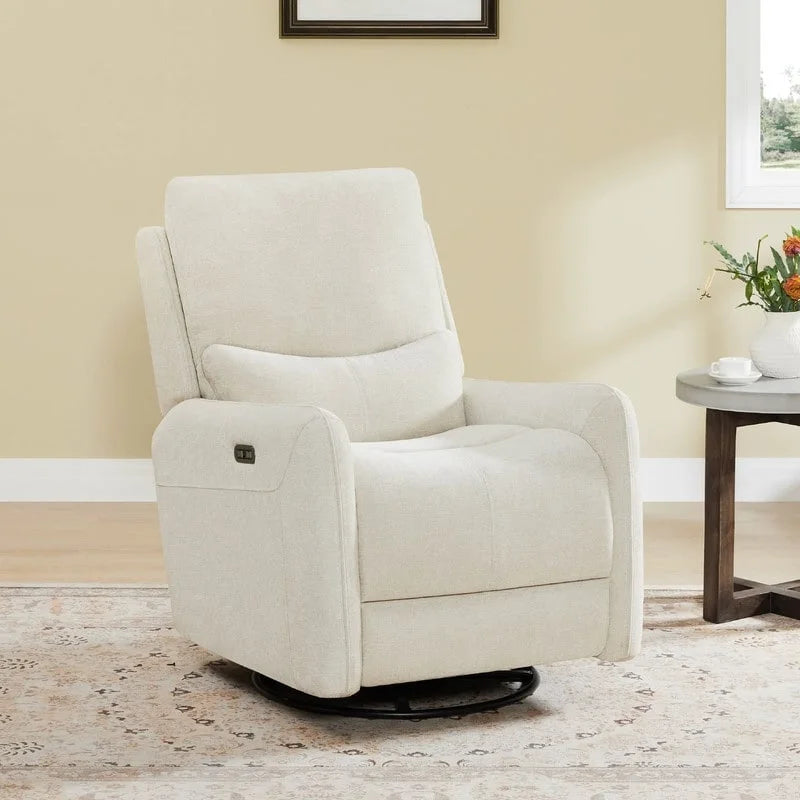 Fauteuil inclinable planeur pivotant électrique Adalyn avec oreiller lombaire
