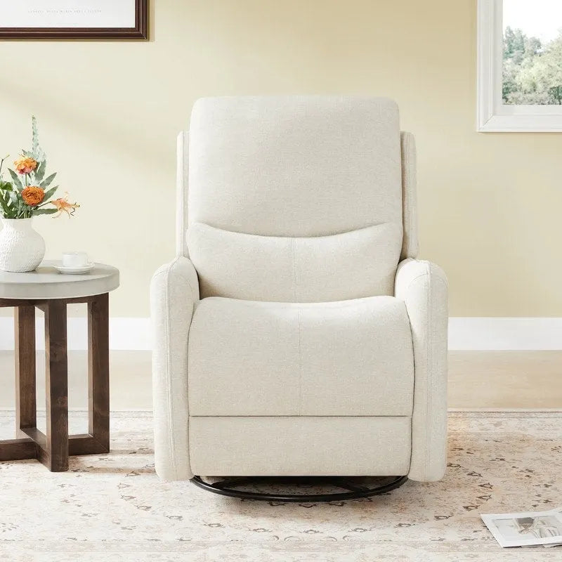 Fauteuil inclinable planeur pivotant électrique Adalyn avec oreiller lombaire