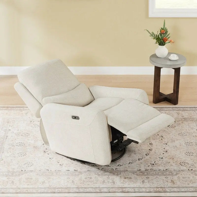 Fauteuil inclinable planeur pivotant électrique Adalyn avec oreiller lombaire