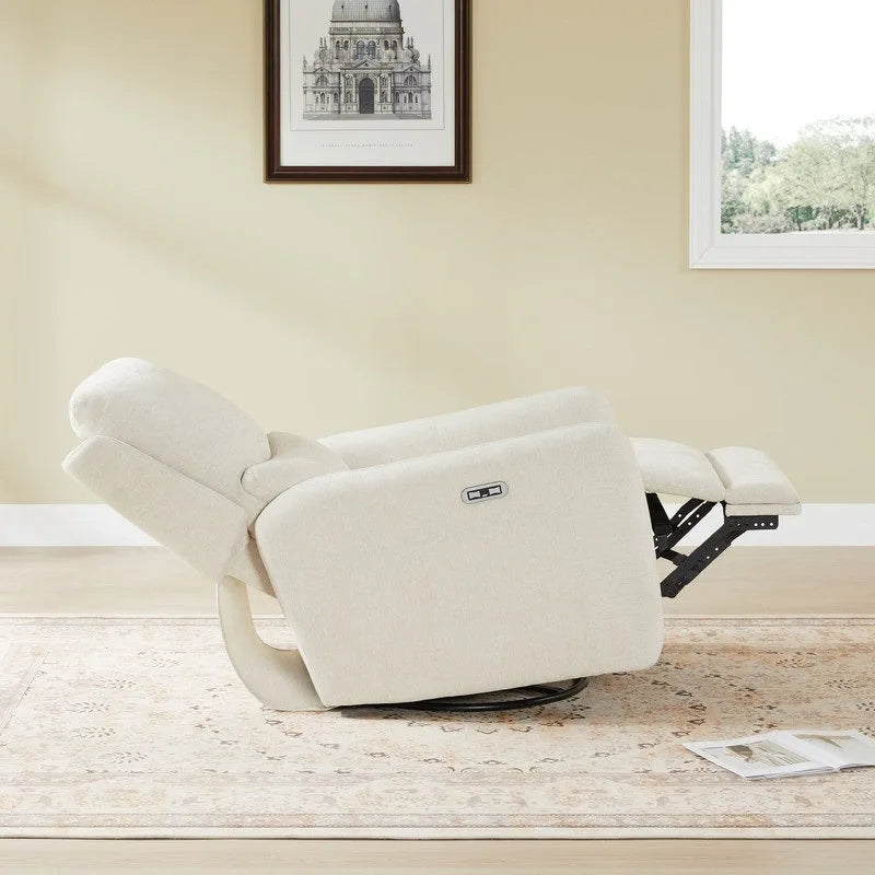Fauteuil inclinable planeur pivotant électrique Adalyn avec oreiller lombaire