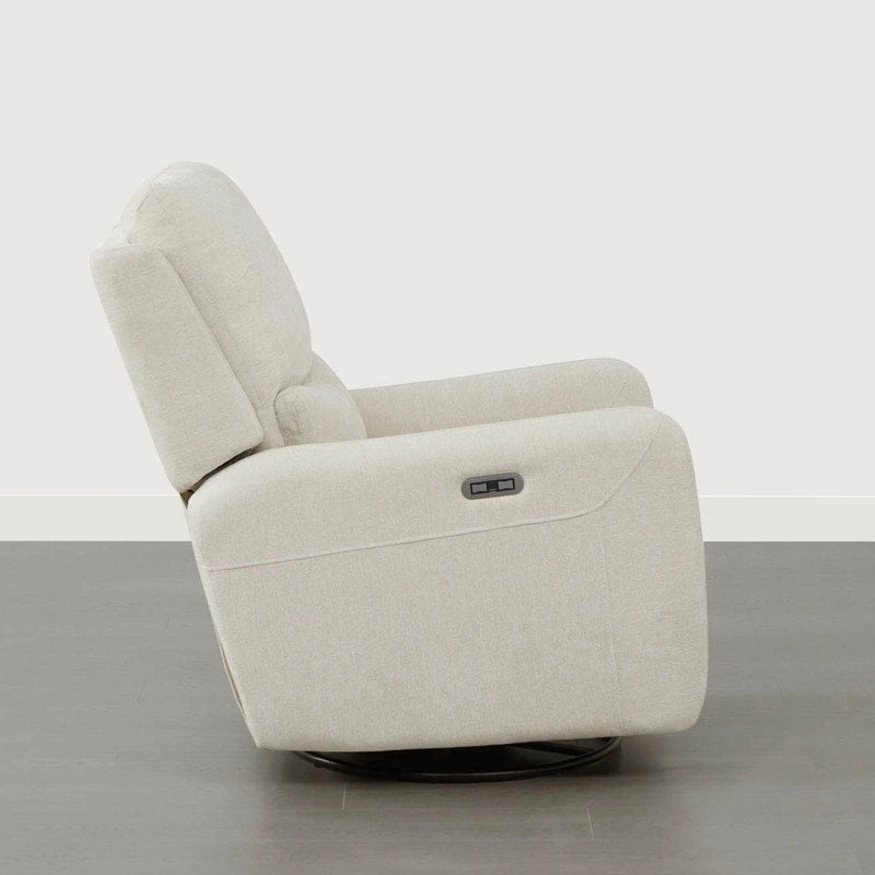 Fauteuil inclinable planeur pivotant électrique Adalyn avec oreiller lombaire