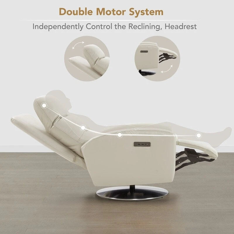 Fauteuil inclinable motorisé Mateo à double moteur et pivotant