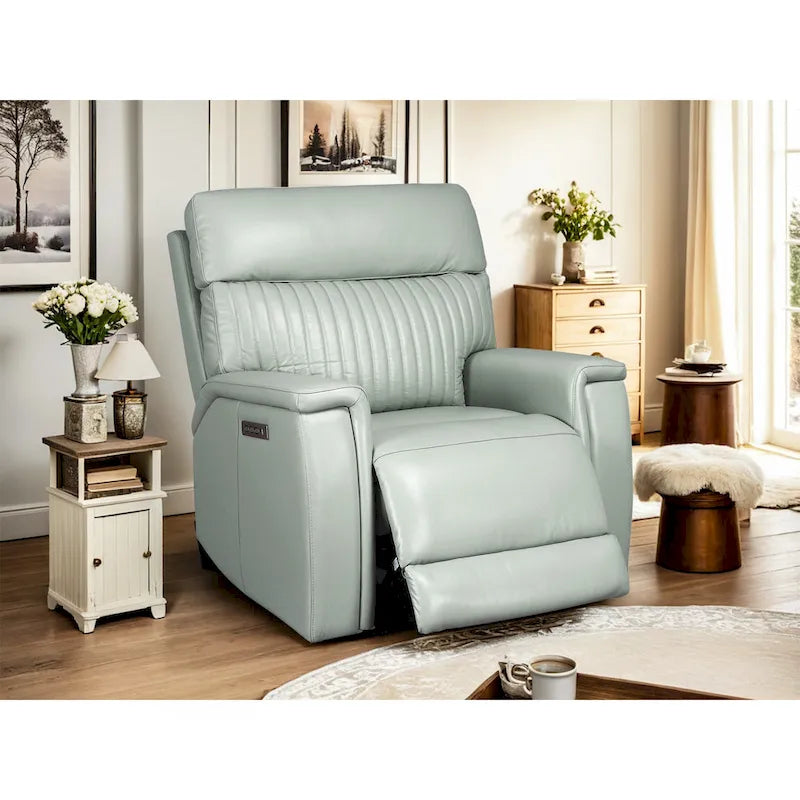 Fauteuil inclinable électrique zéro gravité en cuir avec appui-tête électrique, soutien lombaire électrique, port USB et USB-C