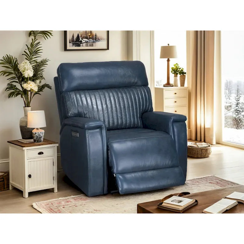 Fauteuil inclinable électrique zéro gravité en cuir avec appui-tête électrique, soutien lombaire électrique, port USB et USB-C