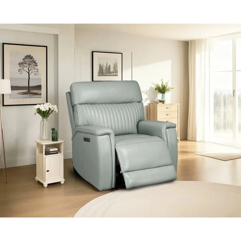 Fauteuil inclinable électrique zéro gravité en cuir avec appui-tête électrique, soutien lombaire électrique, port USB et USB-C
